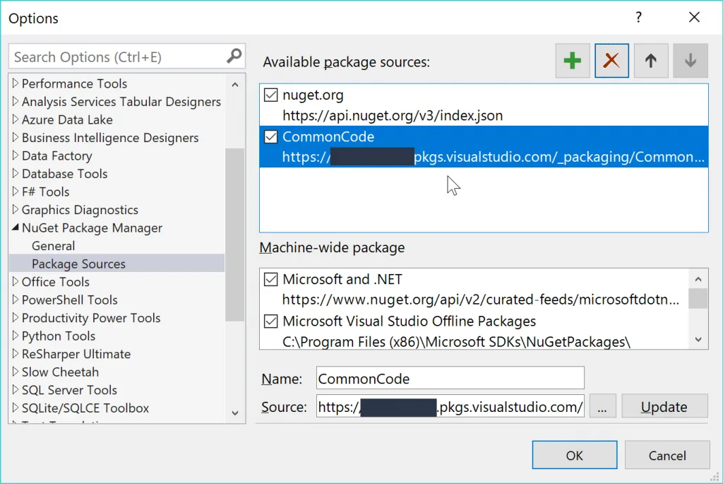 NuGet Feed-Visual Studio Feed Setup