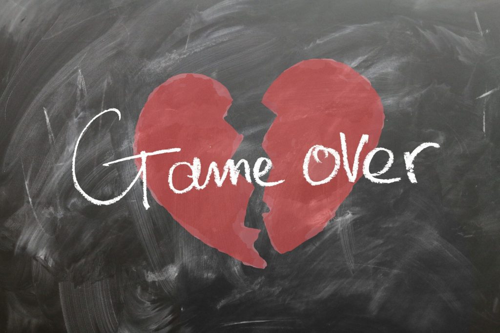 Game over broken heart