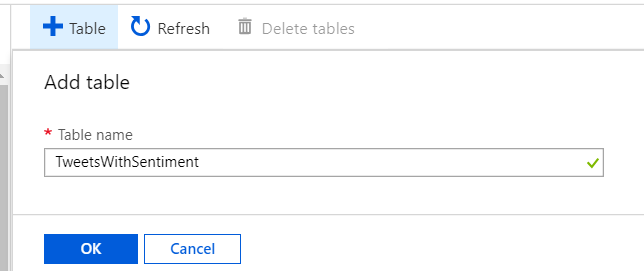 Azure Storage - Create Table