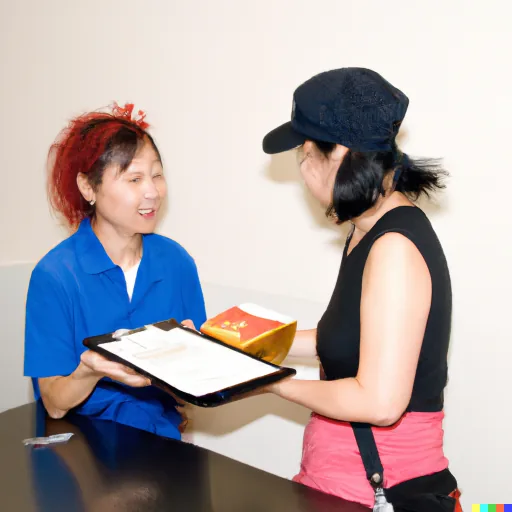DALL-E generated image of fast-food-worker-handing-a-customer-their-order