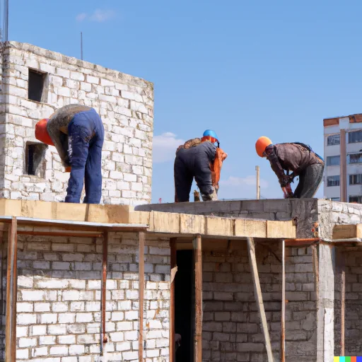 DALL-E generated image of builders-working-on-constructing-a-house