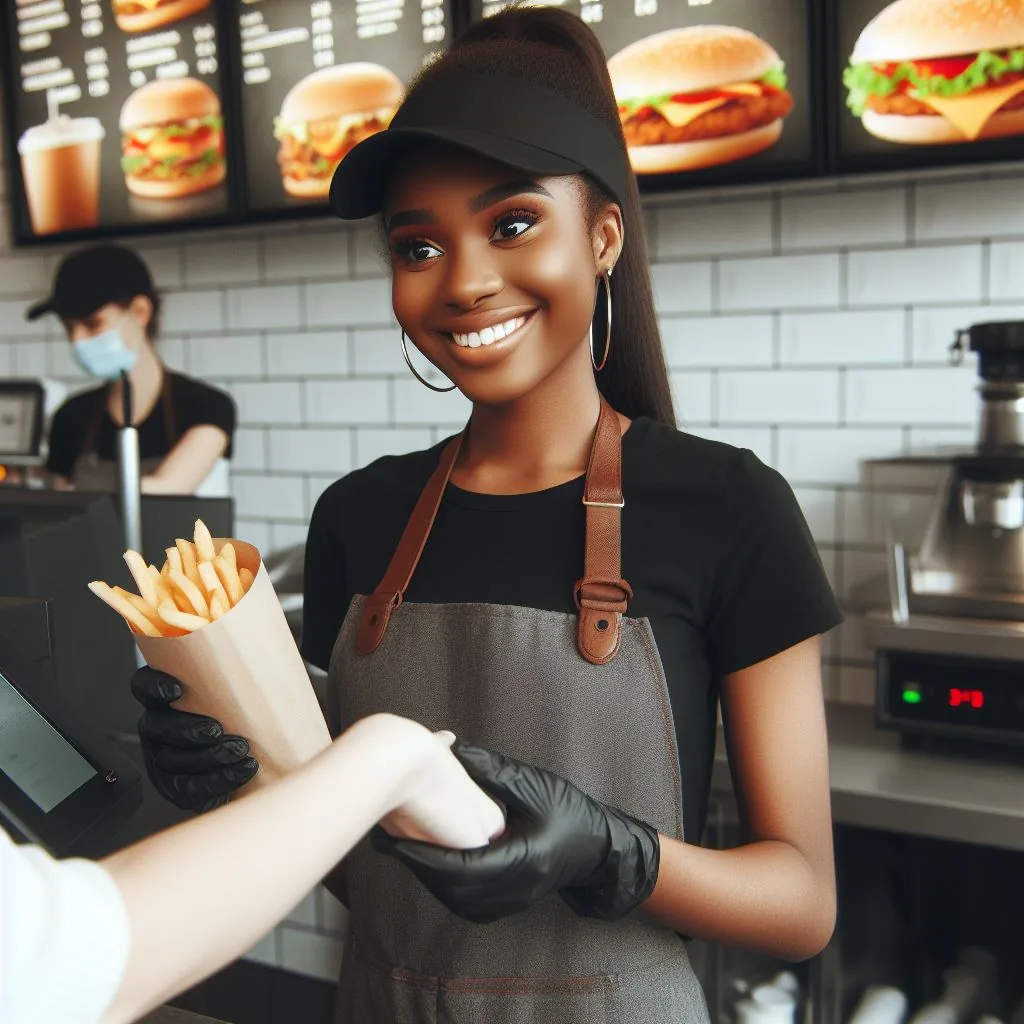 Microsoft Designer image of fast-food-worker