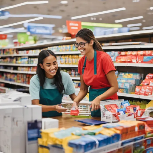 Retails working helping a customer