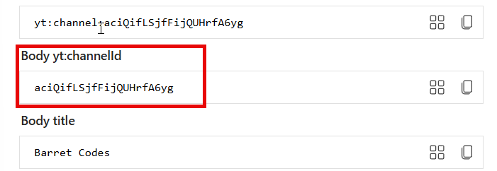 Sample parse JSON output highlighting a custom field