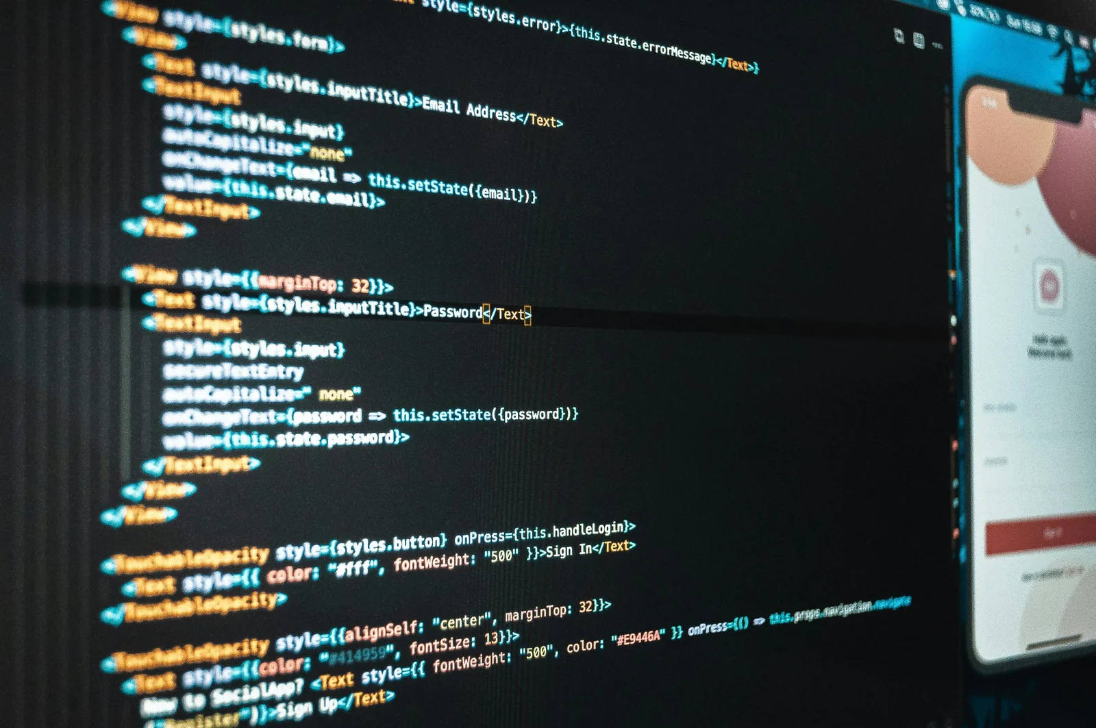 Picture of HTML code on a computer screen