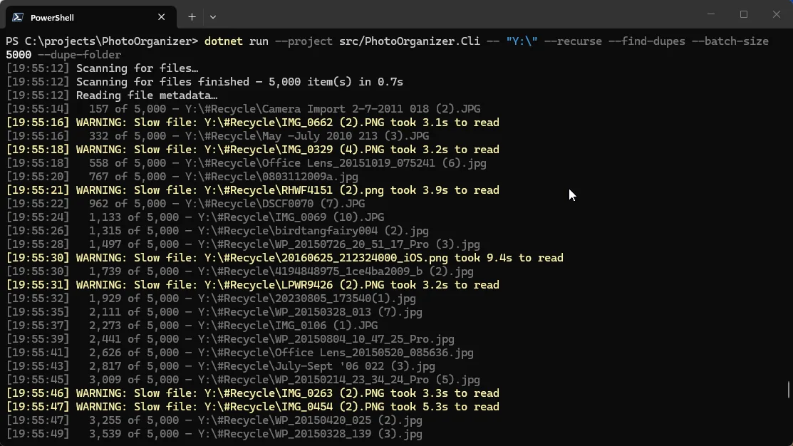 console screenshot