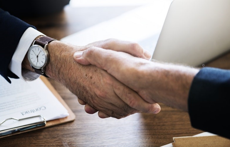 Handshake during interview