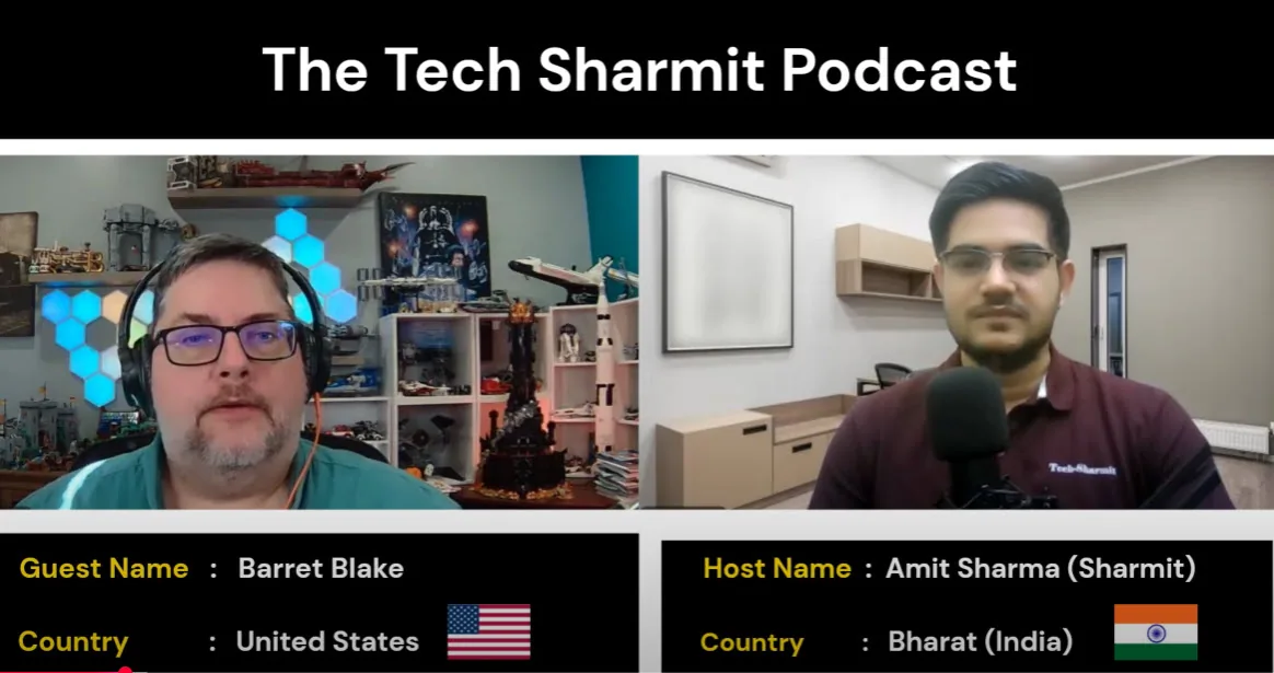 Screencap from podcast with Barret